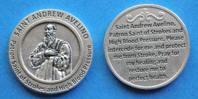 St. Andrew Avelino Healing Saint Token - Strokes & High Blood Pressure